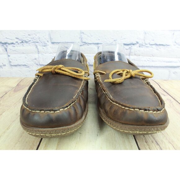 LL Bean Handsewn Slippers Flannel Lined Brown Size 12 M - Picture 3 of 9